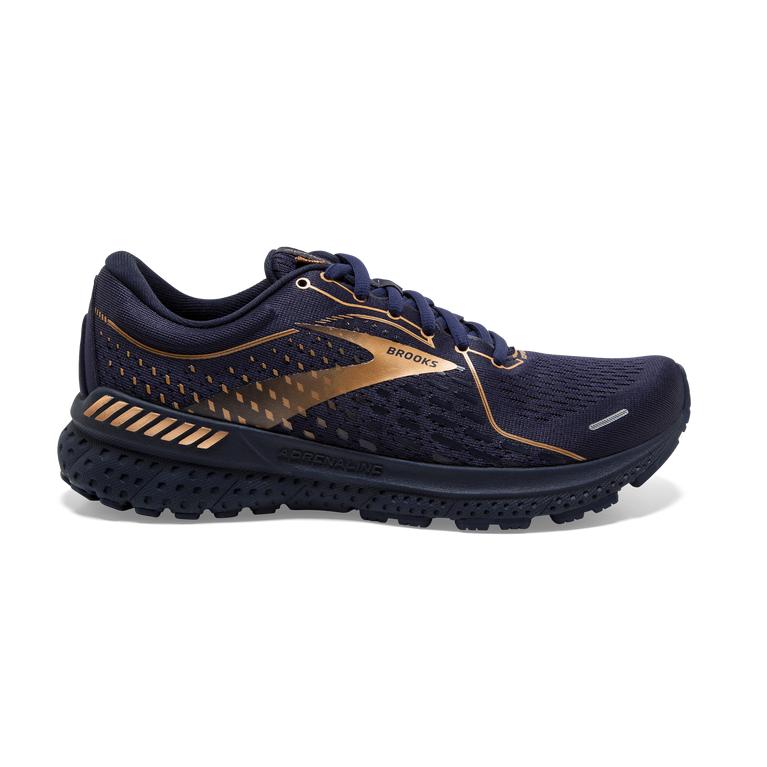 Brooks ADRENALINE GTS 21 Road Running Shoes Womens Outlet - Navy/Black/Copper (GAP716582)